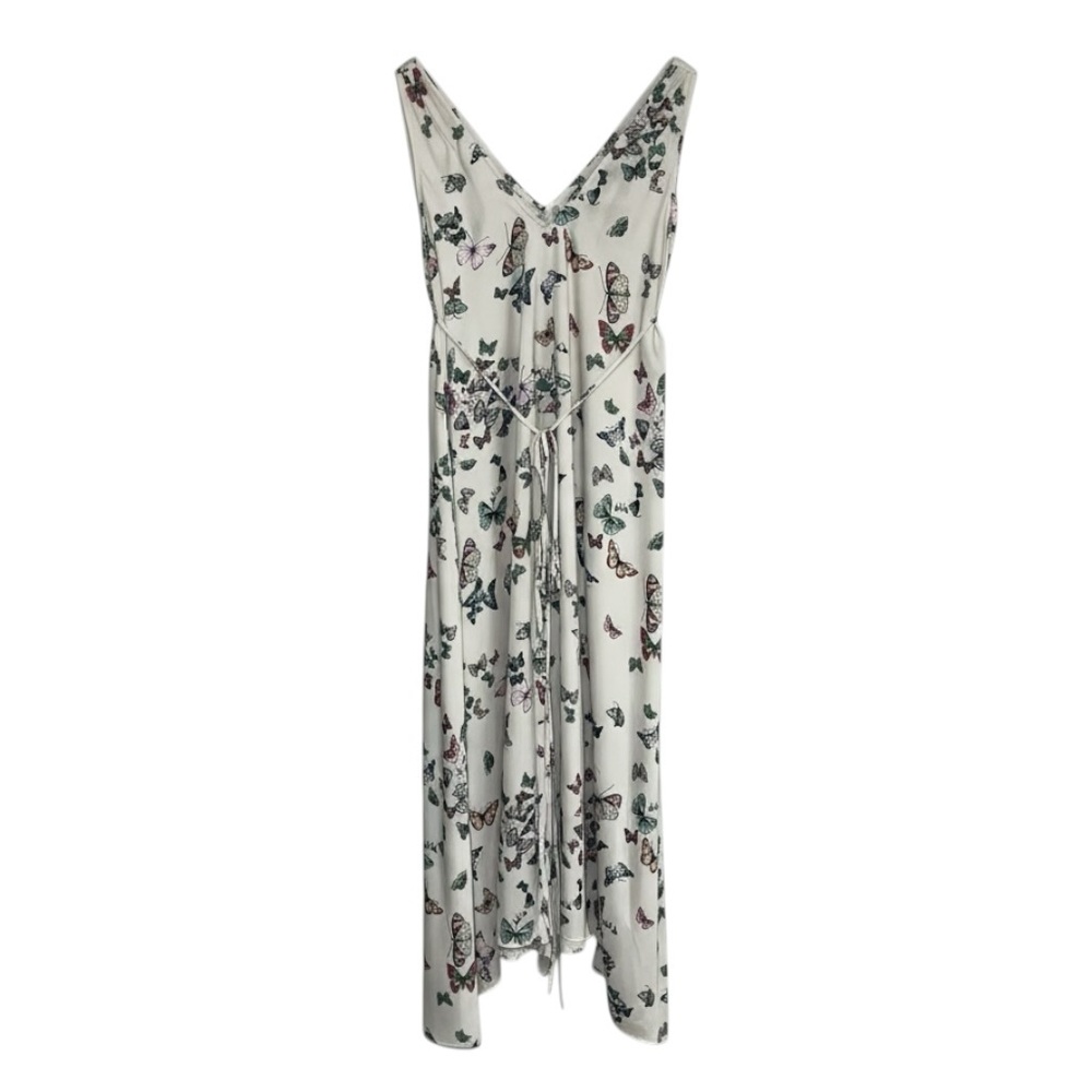 Beach Road by Josa Dress One‎ Size Ivory Multicolour Butterfly Print Belted